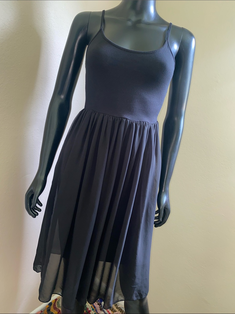 Forever 21 Black Spaghetti Strap Midi Dress